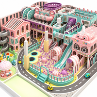 Structure de jeu intérieure commerciale pour enfants, écologique, avec piscine à balles, toboggan, trampoline, carrousel, maison et tunnel, personnalisable