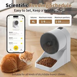 Comedouro Automático de Parede para Animais de Estimação com Tigela de Aço Inoxidável, Tampa Vedada e Design à Prova de Mofo para Gatos e Cães - Product Image 5