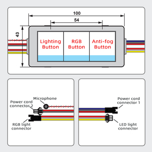 Bán hàng nóng DC12V RGB LED bầu không khí ánh sáng 60 Wát tủ quần áo gương Dimmer với 5A ba-nút cảm biến cảm ứng chuyển đổi quy nạp thiết bị chuyển mạch - Product Image 4