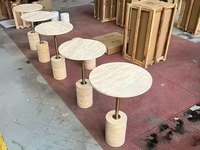 Table basse de salon personnalisée, minimaliste, moderne, de luxe, haut de gamme, petite, avec plateau en marbre naturel et base en métal doré