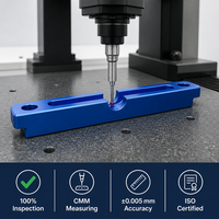 Bloque de Precisión para Guía de Cadena de Motocicleta, Fresado CNC de 4 Ejes, Aleación de Aluminio 7075, Acero Inoxidable, Anodizado Azul, Resistente al Desgaste