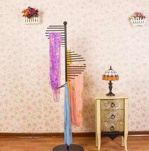 Soporte para Bufandas de Hierro Forjado AY, Exhibidor de Bufandas de Seda, Estante para Bufandas y Chales de Piso, Estante de Almacenamiento Multifuncional Dorado - Product Image 5