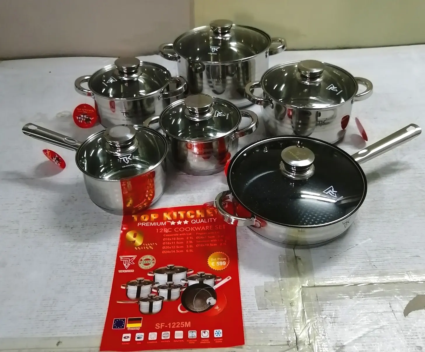 Set Peralatan Memasak Dapur Cina, Set Peralatan Masak Rusia Stainless Steel Kualitas Tinggi Harga Kompetitif