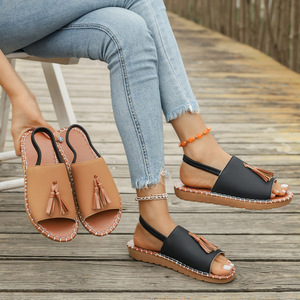 2025 Summer Collection European American Women's Plus Size Slip-on Flat Slippers New 43 Yards Platform Printed <b>Beach</b> <b>Shoes</b> - Product Image 5