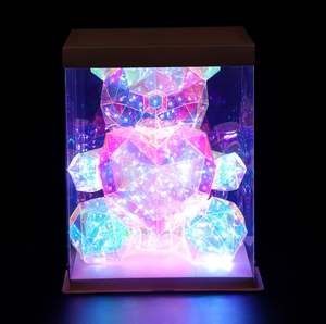Oso de cristal LED encantador peluche Navidad boda hogar iluminación decoración USB cargado embalado Cajas de Regalo regalos novedosos - Product Image 2