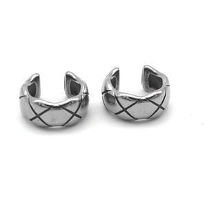 yunnique Geometric <b>Cuff</b> <b>Earrings</b> Stainless Steel For Men Women Couple Fashion Jewelry - Product Image 2