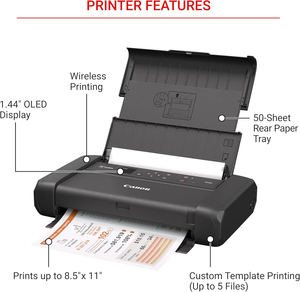 เครื่องพิมพ์อิงค์เจ็ทไร้สายแบบพกพา Canon TR150 ใช้แบตเตอรี่ พิมพ์เอกสารและภาพถ่ายคุณภาพสูง Canon PIXMA TR150 Pro - Product Image 5