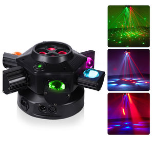 6-Head RGBW LED Cabeza móvil Luces láser Mini Disco Party Stage Magic Ball con luces de haz - Product Image 1