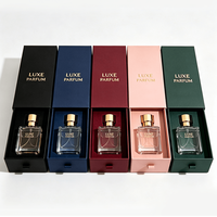 Boîte à parfum personnalisée avec tiroir et insert en carton rigide, logo en feuille d'or, boîte de luxe pour flacons de parfum