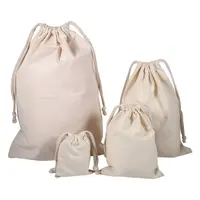 Bolsa de algodão de china reutilizável, pequena bolsa de algodão de pano natural reutilizável