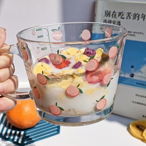 Tasse en verre à poignée de 350ml, tasse à lait pour petit déjeuner, tasses à café mignonnes pour bureau et maison - Product Image 2