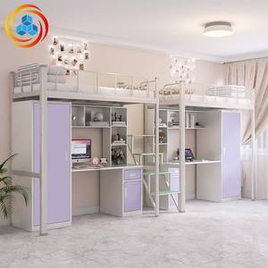 <span class=keywords><strong>Lit</strong></span> superposé moderne en acier YiCun pour adultes, idéal pour appartement étudiant, avec armoire, <span class=keywords><strong>bureau</strong></span> et casier intégrés, <span class=keywords><strong>lit</strong></span> de dortoir économique - Product Image 5