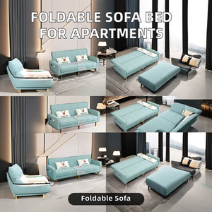 Sofá Cama <span class=keywords><strong>de</strong></span> Cuero Moderno y Simple <span class=keywords><strong>de</strong></span> Doble Uso para Sala <span class=keywords><strong>de</strong></span> Estar, para <span class=keywords><strong>Apartamentos</strong></span> <span class=keywords><strong>de</strong></span> <span class=keywords><strong>Alquiler</strong></span>, Plegable, <span class=keywords><strong>de</strong></span> Tela, Conjunto <span class=keywords><strong>de</strong></span> Sillón Individual - Product Image 6