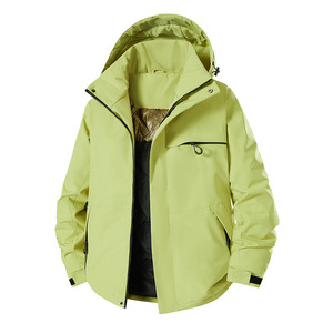 Chaqueta cortavientos con forro interior, ropa de invierno unisex para exteriores, abrigo de color sólido en contraste para ropa de trabajo - Product Image 1