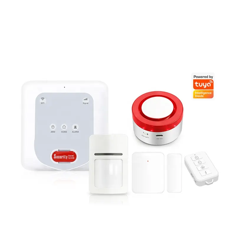 TUYA GSM/WiFi/ZigBee Smart Home Alarmsystem mit PIR-Detektor Tür detektor Fernbedienung und Sirenen alarm