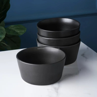 Vente en gros de vaisselle européenne noire mate Vaisselle en céramique fine 16 pièces Service de table en grès Service de vaisselle