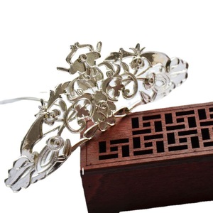 Couronne de cheveux plaquée or 125 mm, style antique, accessoire de mariage Hanfu - Product Image 5