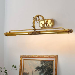 Lámpara de pared de bronce lineal, Faro de espejo, tocador de baño <span class=keywords><strong>Vintage</strong></span> francés, luces de pared de cobre, luz decorativa para cabecera - Product Image 2