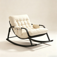Fauteuil à bascule en métal rembourré, chaise longue de détente pour salon, balcon