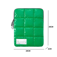 Bolsa para portátil acolchada de nailon brillante con logotipo personalizado, funda para portátil impermeable y duradera para mujer