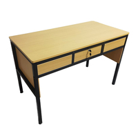 Ensemble de table et pupitre d'enseignant en bois pour école, design moderne, piétement unique avec tiroir, usage commercial, certifié ISO