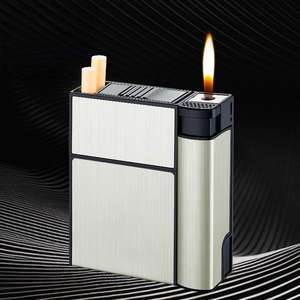 All-in-One Lighter <strong>Cigarette</strong> <strong>Holder</strong> 20 <strong>Stick</strong> Capacity Waterproof Crushproof Trendy Classic Design Portable Metal Engraved Logo - Product Image 6