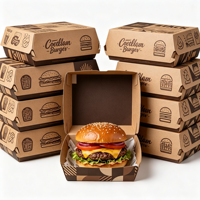 Boîtes à hamburger et à pain jetables en papier kraft biodégradable ECO, boîtes rectangulaires en papier kraft noir pour aliments