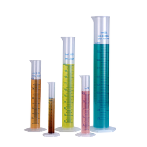 Juego de 5 Cilindros Graduados de Laboratorio, de Plástico, con Base, para Experimentos de Química - Product Image 1