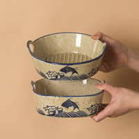 Petite cocotte ronde en céramique avec poignées, résistante au four et au lave-vaisselle, idéale pour la lasagne et le tiramisu