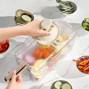 Wholesale Multifunctional Stainless Steel Sustainable <b>Vegetable</b> <b>Cutter</b> Container Easy Clean Home Manual Kitchen Food Chopper - Product Image 2