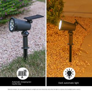 Lampe murale solaire d'extérieur pour jardin, cour, paysage, pelouse, lampe à changement de couleur, étanche, projecteur mural, éclairage paysager - Product Image 2