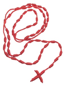 Vendita calda colori misti collana di <span class=keywords><strong>corda</strong></span> rosario religioso, cattolica cavo lavorato a maglia nodo rosario, rosario cavo - Product Image 3