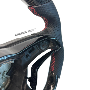 Personalización de Fábrica para Volkswagen <span class=keywords><strong>Polo</strong></span> Golf Passat MK7 Mk6 Modelo Antiguo Actualización Volante de Coche de Fibra de Carbono y Alcántara Roja - Product Image 5