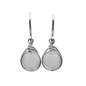 Pendientes de Gota de Agua Morados E2828, Plata 925 con Engaste de Bisel, Minimalistas, para Uso Diario de Mujer - Product Image 1