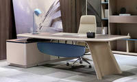 Bureau de direction convertible en bois massif de luxe personnalisé pour PDG, design moderne