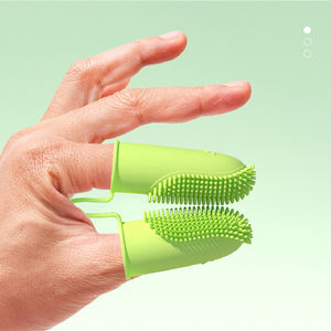 Nouveau Design de brosse à dents à <span class=keywords><strong>deux</strong></span> doigts pour animaux de compagnie, soins dentaires pour chiens et chats - Product Image 2