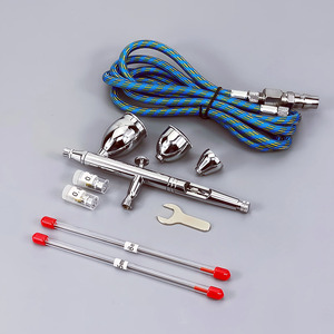 Kit aérographe à alimentation par gravité 0.3 0.5 0.8mm réglable pour peinture artistique et modélisme, portable, double action avec tuyau et outils - Product Image 3