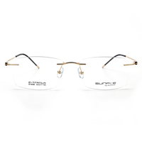 Gafas de Titanio Hechas a Mano de Alta Calidad en Existencia, Montura Óptica Redonda sin Aro