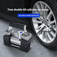 Portable Tire Inflator Equipped Hot Selling Munti-functionnal Inflator Rapid Inflation Potable Double Cylinder Tyre Air Pump