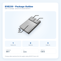 EvolE 200V 5.5A N-Channel MOSFET SMD-0.5 (TO-257) Sakelar Tegangan Tinggi IRFE230 Setara 0.4 RDS(on) -55C +150C