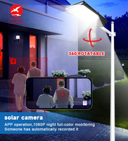 Lampadaire LED Solaire Intégré IP65 avec Deux Caméras de Surveillance CCTV en Matériau ABS pour une Sécurité Simulée