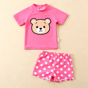 OEKO TEXカスタムベビー2ピース女子水着スパンデックスポリエステル通気性ソフト環境にやさしいプール水着 - Product Image 1