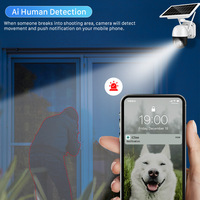 Carte SIM 4G LTE Caméra solaire à vision nocturne couleur avec projecteur extérieur Wi-Fi