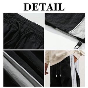 KingSen 100% Nylon Waterproof Loose-Fit Patchwork <b>Elastic</b> Waist Pants for Men OEM Streetwear Trousers Factory Wholesale - Product Image 6