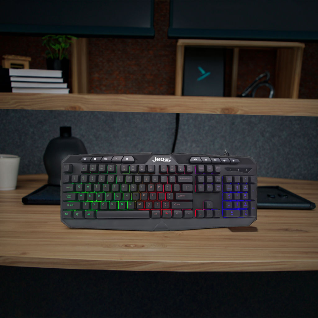 JEDEL Custom 104-Key Multimedia LED Backlit Light Membrane Gaming - Main Image