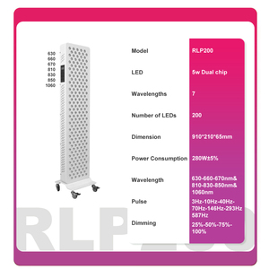 Pannello Terapeutico a LED da 1000W RLP200-V2 con 200 LED a 7 Lunghezze d'Onda (Rosso e NIR) per Terapia di Crescita, Macchina PDT a Mezzo Corpo con Funzioni di Temporizzazione, Dimmerazione e Impulsi - Product Image 4
