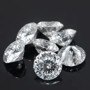 Diamante redondo de moissanita, 100 facetas, Corte D VVS