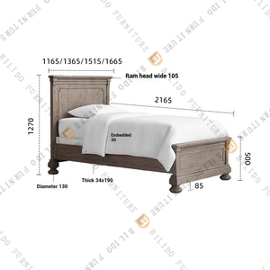Amerikaans volledig massief houten <span class=keywords><strong>bed</strong></span> voor tienerjongens en -meisjes, 1,2 m modern eenpersoonsbed, op maat gemaakt slaapkamermeubilair - Product Image 2