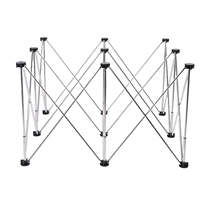 Banc de travail télescopique industriel pliable en acier inoxydable robuste, capacité de charge 900 kg, installation rapide, 9 pieds araignées pour le travail du bois