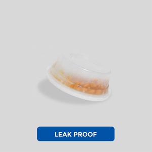 8 12 16 24 32 oz Tazas de sopa transparentes para microondas Contenedores de plástico de grado alimenticio con tapas para almacenamiento de alimentos Deli - Product Image 5